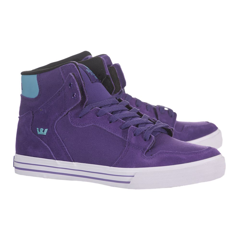 Baskets Montantes Supra Vaider Violette Purple/Teal-White Femme | JLJ-33293030